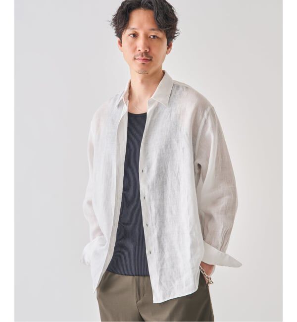 EDIFICE「シアー リネン レギュラーカラーシャツ」|シャツ・ブラウス|
