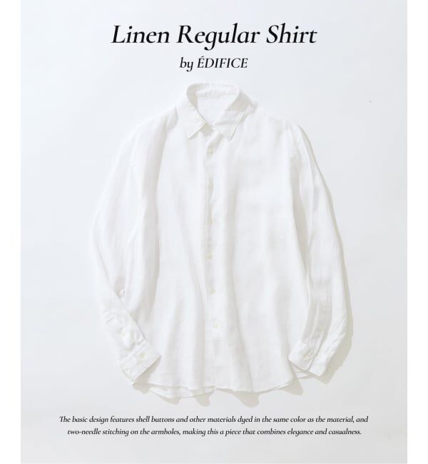 EDIFICE「シアー リネン レギュラーカラーシャツ」|シャツ・ブラウス|ホワイト
