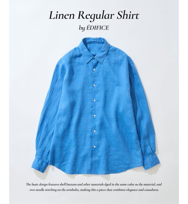 EDIFICE「シアー リネン レギュラーカラーシャツ」|シャツ・ブラウス|ブルー A