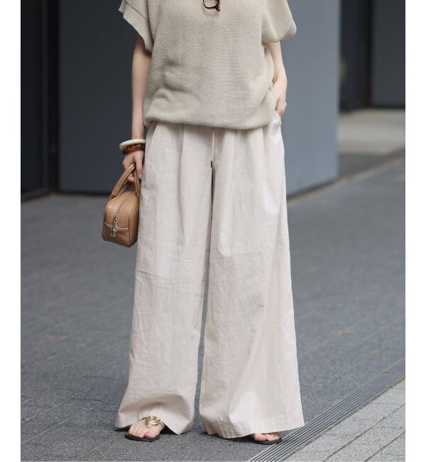 JOURNAL STANDARD relume「《追加 / 新色》リネンコットンワイドギャザーパンツ」|その他|ナチュラル