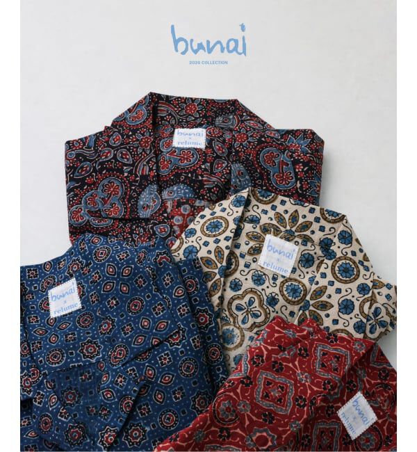 JOURNAL STANDARD relume「《予約》bunai / ブナイ 別注 アジュラク プリント オープンカラー半袖シャツ」|シャツ・ブラウス|