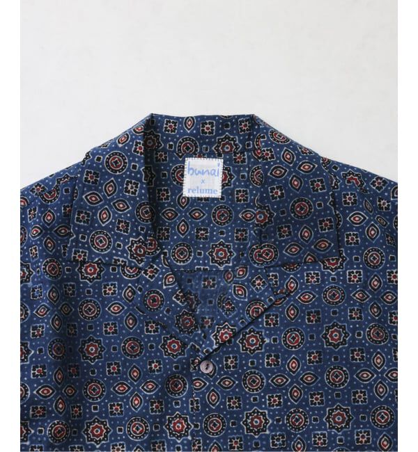 JOURNAL STANDARD relume「《予約》bunai / ブナイ 別注 アジュラク プリント オープンカラー半袖シャツ」|シャツ・ブラウス|