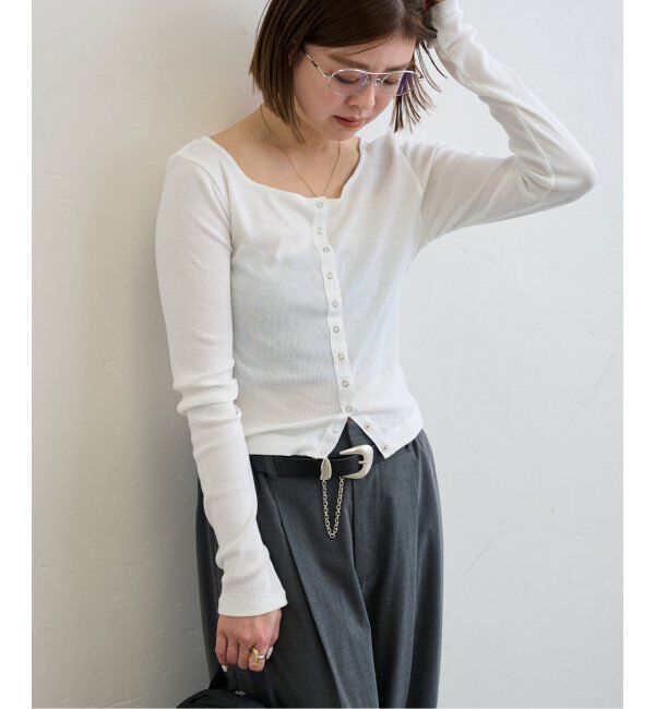 U by SPICK&SPAN「《追加2》シフォンテレコカットトップス」|Tシャツ・カットソー|ホワイト