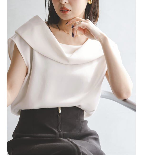 NOBLE「《予約》ヘビーキュプラオフタートルカラーブラウス」|シャツ・ブラウス|