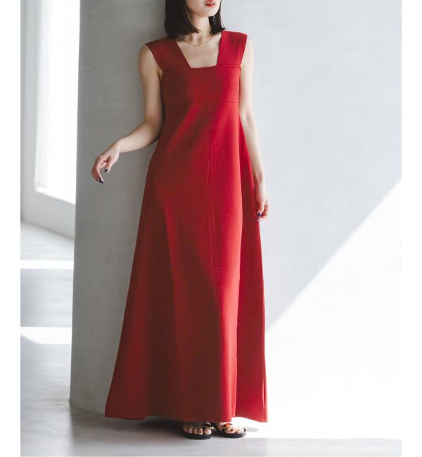 NOBLE「《追加予約》ミラノリブフィットフレアニットワンピース」|ワンピース|