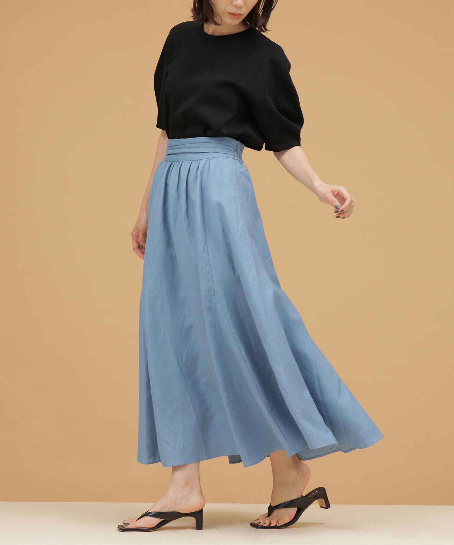 nano･universe「LB.03/リネンブレンドギャザーフレアスカート（セットアップ可）」|スカート|