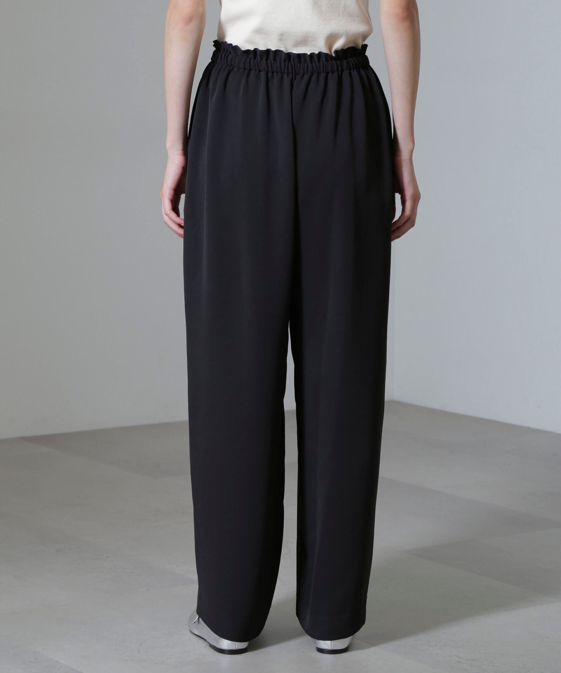 nano･universe「ドロストギャザーパンツ(セットアップ可)」|チノ|