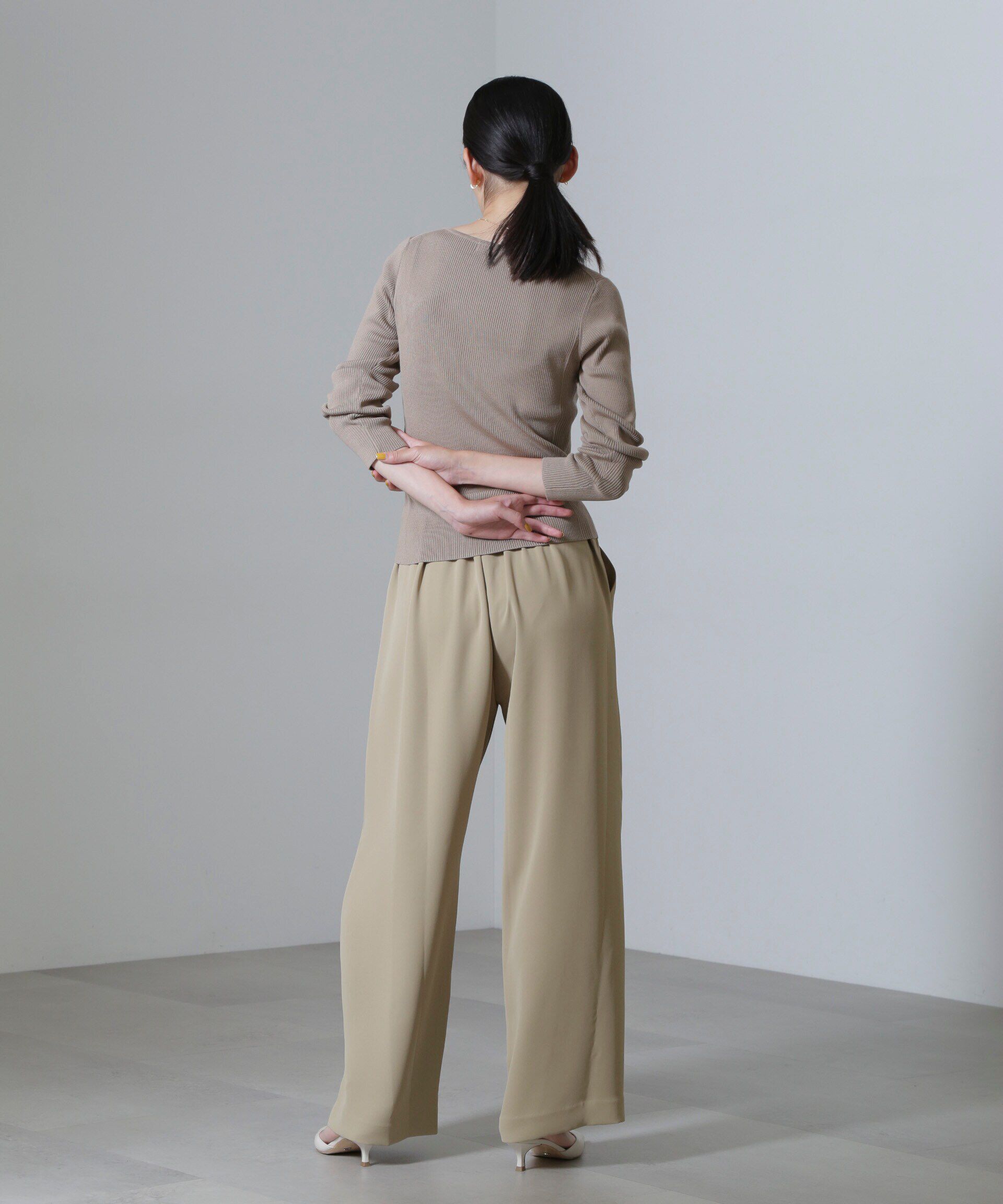 nano･universe「ドロストギャザーパンツ(セットアップ可)」|チノ|