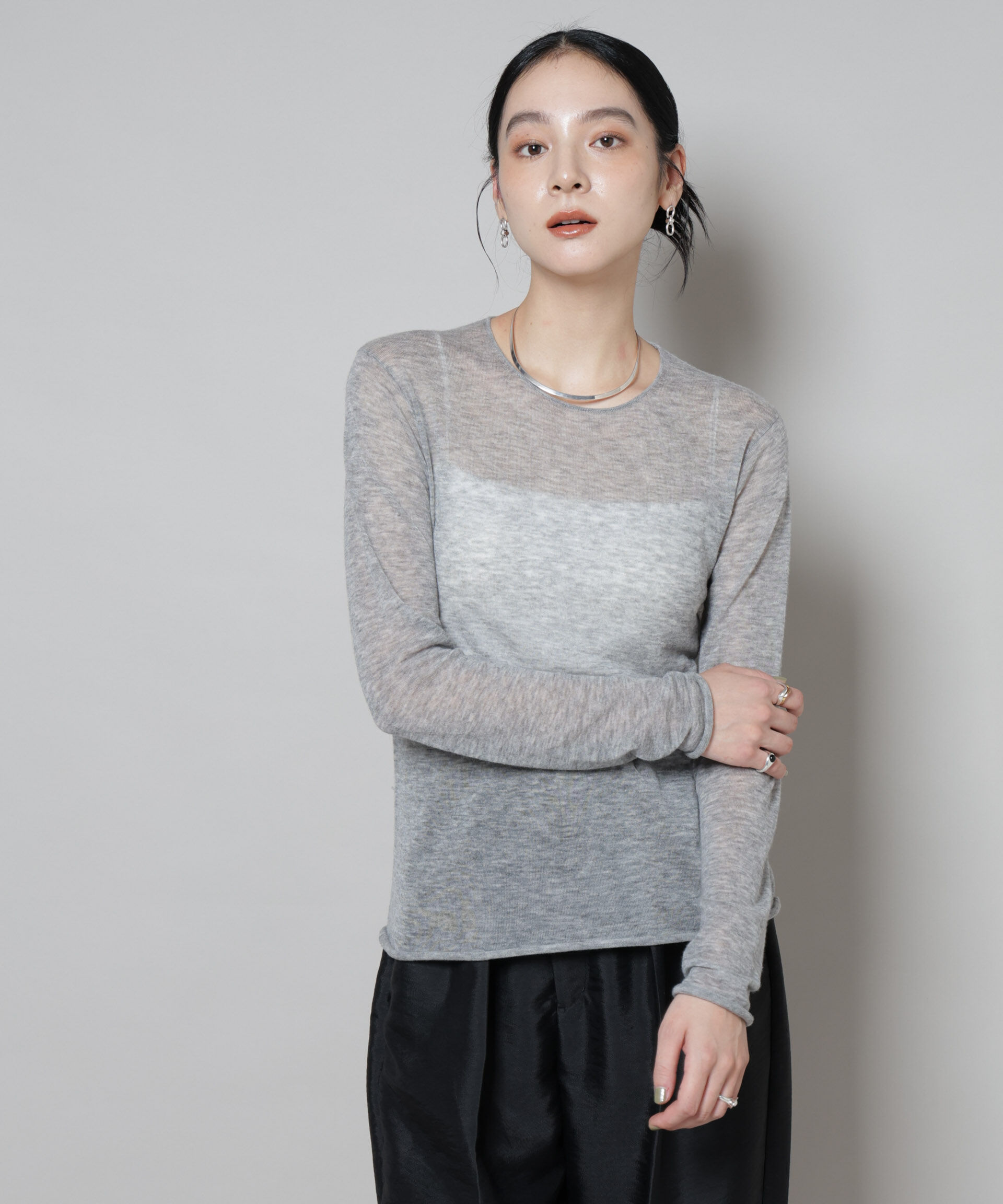 nano･universe「スイビウールクルーネックニットプルオーバー」|ニット・セーター|