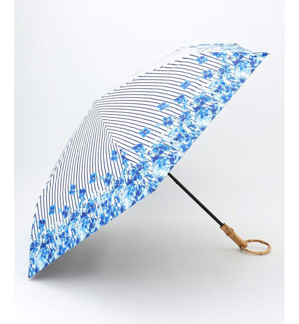 自由区「【UVカット・晴雨兼用】オルタンシアプリント 折りたたみ傘」|傘|