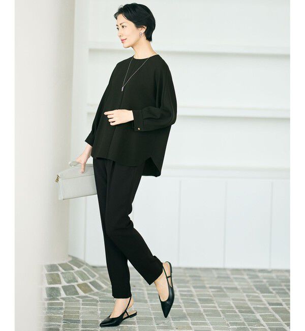 自由区「【きれいめの定番・カタログ掲載・セットアップ対応・セレモニー・通勤】トリアセダブルクロス ブラウス」|シャツ・ブラウス|