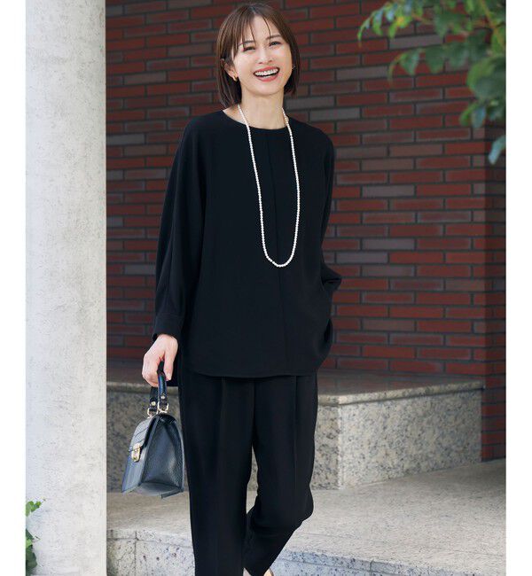 自由区「【きれいめの定番・カタログ掲載・セットアップ対応・セレモニー・通勤】トリアセダブルクロス ブラウス」|シャツ・ブラウス|