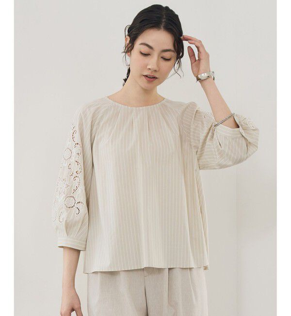 自由区「【SHIHOさん着用】エンブロイダリーブロードパフスリーブ ブラウス」|シャツ・ブラウス|ﾌﾗｯｸｽ&times;ｵ