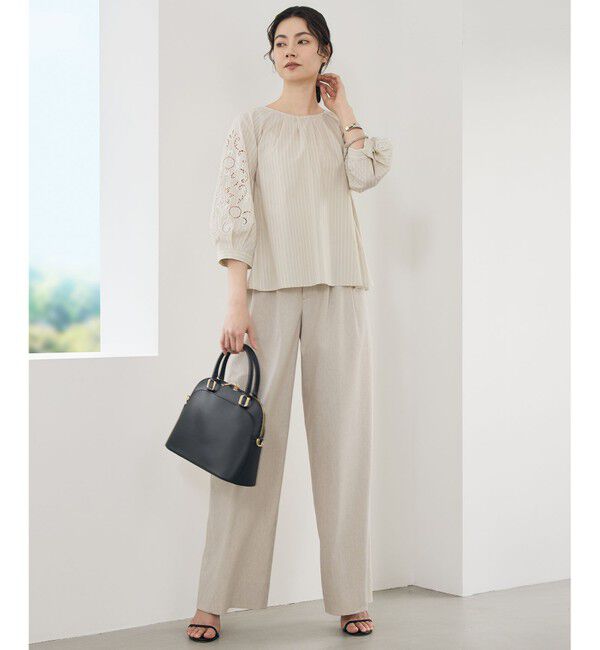 自由区「【SHIHOさん着用】エンブロイダリーブロードパフスリーブ ブラウス」|シャツ・ブラウス|