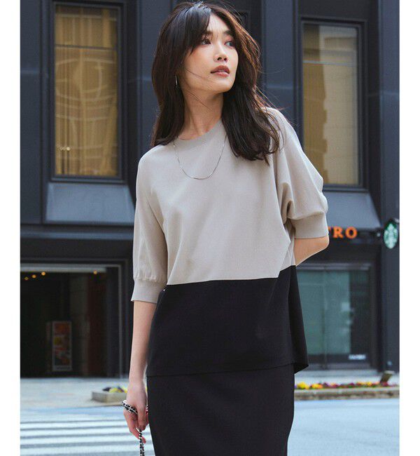 23区「【洗える】レーヨンポリエステルストレッチ ドルマン ニット」|ニット・セーター|ﾍﾞｰｼﾞｭ&times;