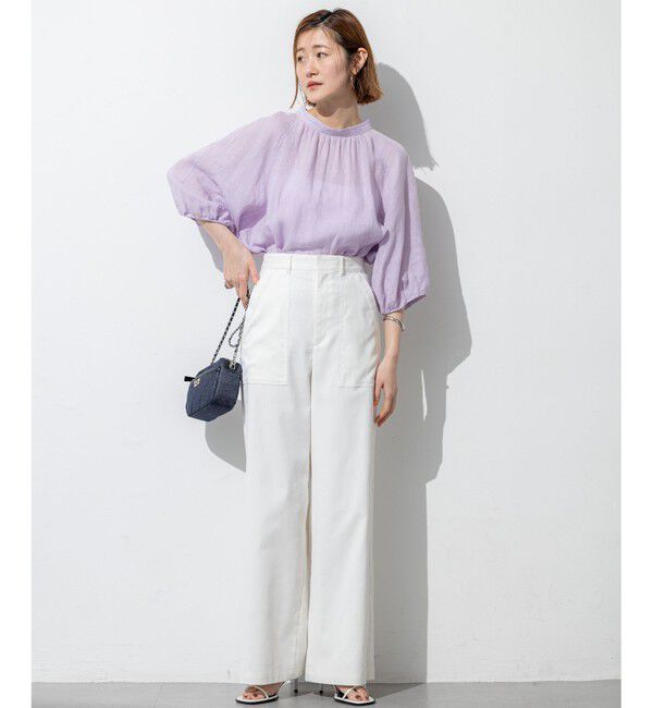 23区「【洗える】LIBECOリネン ボリュームスリーブ ブラウス」|シャツ・ブラウス|