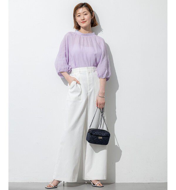 23区「【洗える】LIBECOリネン ボリュームスリーブ ブラウス」|シャツ・ブラウス|