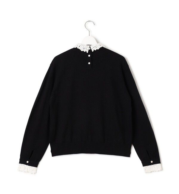 23区「【洗える】エンブロイダリー フラワーレースコンビ ニット」|ニット・セーター|