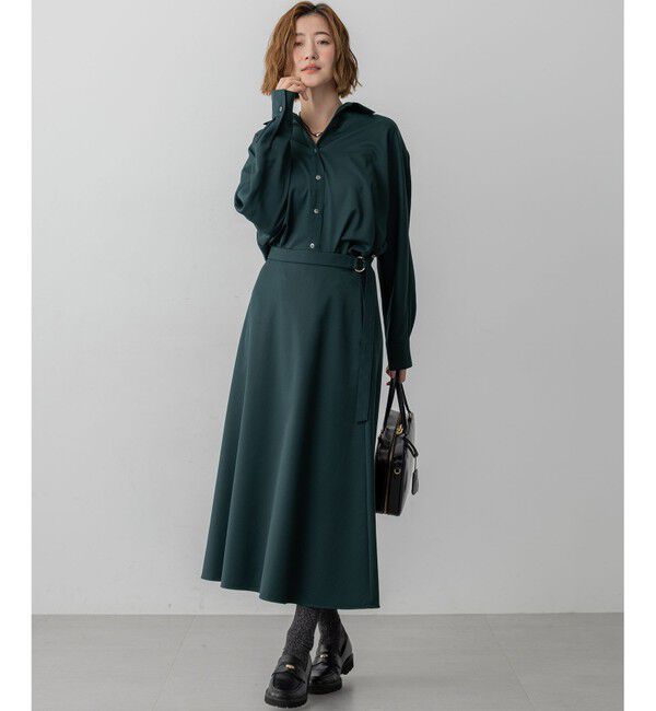 23区「【滝沢眞規子さん着用/洗える】メリノウールサテン 2WAYドルマンスリーブシャツ」|シャツ・ブラウス|