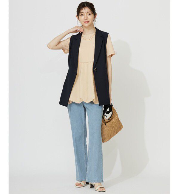 ANY SIS「【洗える】コンビネーションペプラム チュニック」|Tシャツ・カットソー|