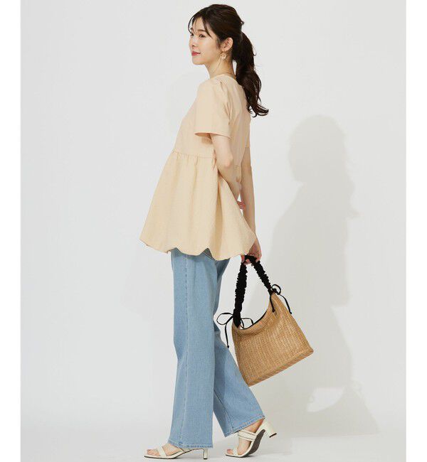 ANY SIS「【洗える】コンビネーションペプラム チュニック」|Tシャツ・カットソー|