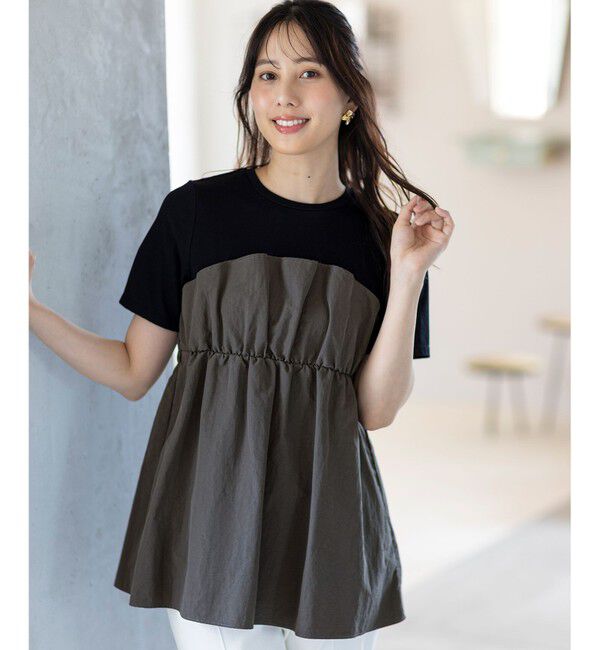 any SiS「【洗える】ビスチェコンビ Tシャツ」|Tシャツ・カットソー|ﾌﾞﾗｯｸ&times;ﾁ