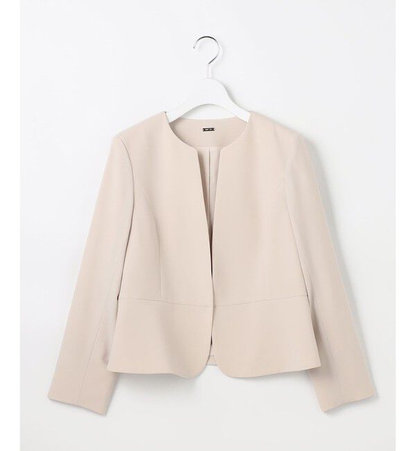 ANY SIS「セレモニーダブルクロス クルーカラー ジャケット」|ノーカラージャケット|