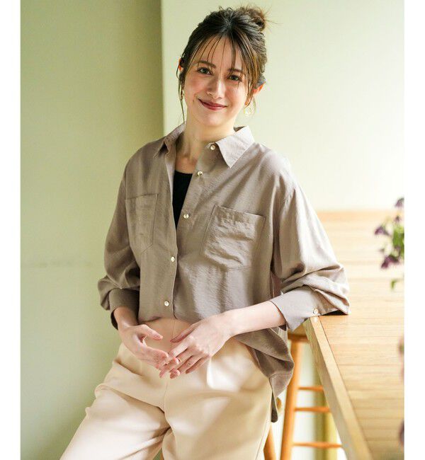 ANY SIS「シアーダブルポケット シャツ」|シャツ・ブラウス|モカ