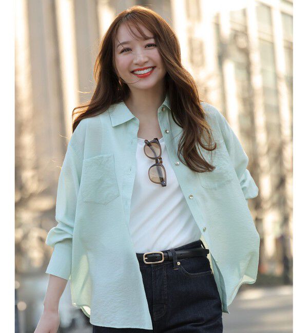 ANY SIS「シアーダブルポケット シャツ」|シャツ・ブラウス|ミント