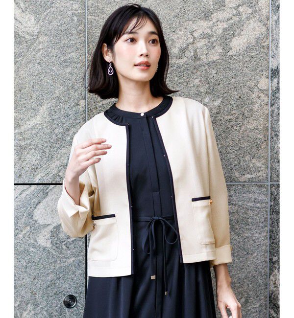 ANY SIS「シアーメッシュ ノーカラージャケット」|ノーカラージャケット|