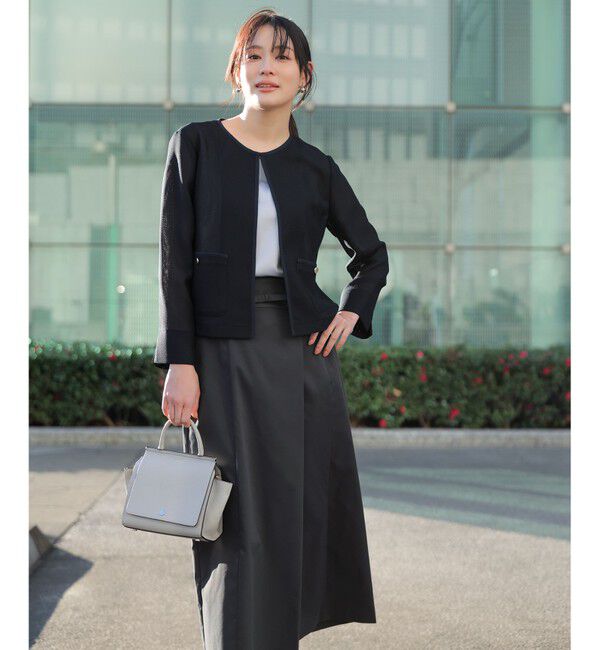 ANY SIS「シアーメッシュ ノーカラージャケット」|ノーカラージャケット|