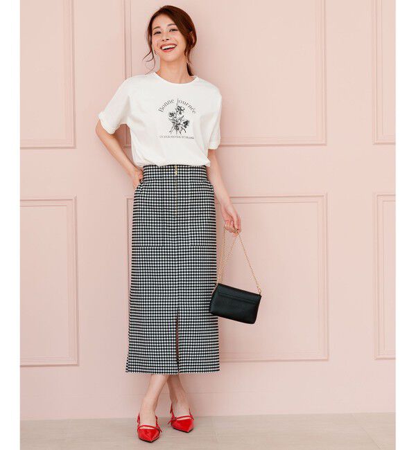 ANY SIS「フラワープリント ロゴＴシャツ」|Tシャツ・カットソー|