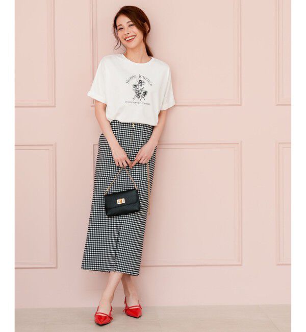 ANY SIS「フラワープリント ロゴＴシャツ」|Tシャツ・カットソー|