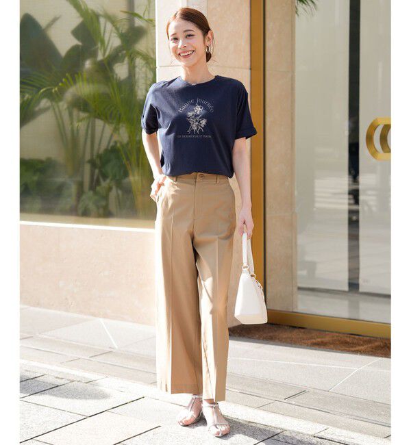 ANY SIS「フラワープリント ロゴＴシャツ」|Tシャツ・カットソー|