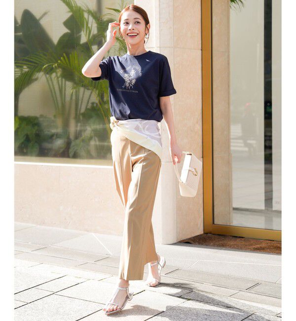 ANY SIS「フラワープリント ロゴＴシャツ」|Tシャツ・カットソー|