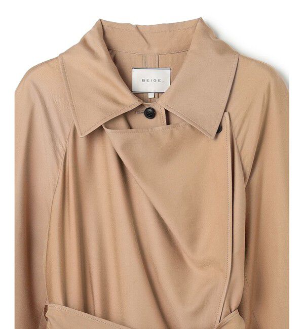 BEIGE,「COBURN / シルク混ロングステンカラーコート」|ステンカラーコート|