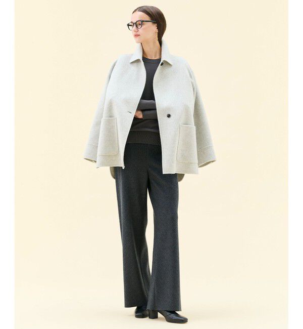 BEIGE,「【WEB限定】PAYSON / ウールリバーオーバーサイズステンカラーコート」|ステンカラーコート|