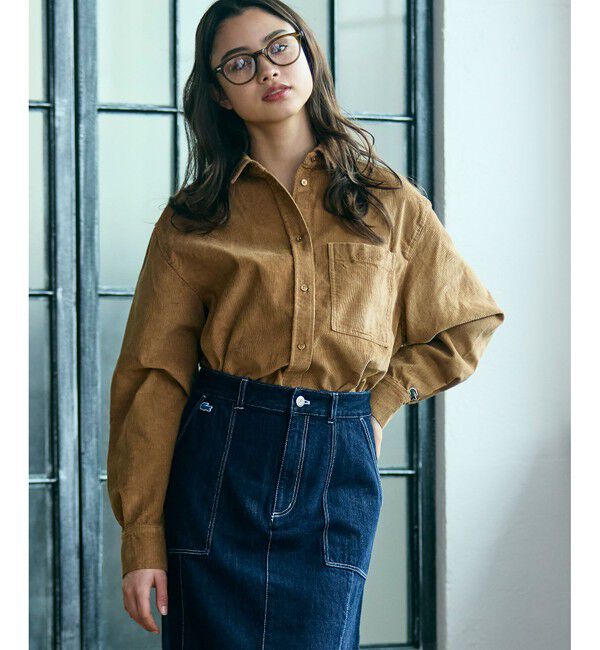 LACOSTE「オーバーサイズコーデュロイシャツ」|シャツ・ブラウス|
