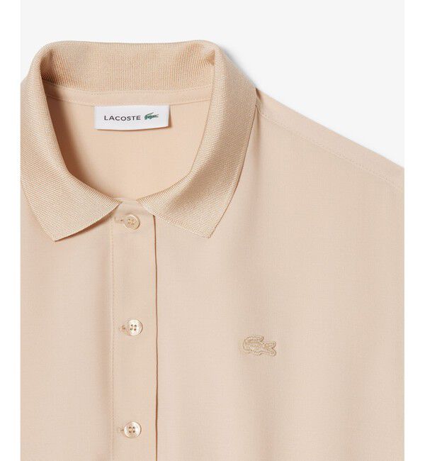 LACOSTE「ウールブレンド サイドプリーツポロドレス」|ワンピース|