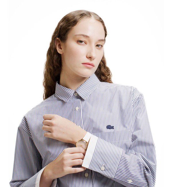 LACOSTE「レイヤード風デザイン ストライプシャツ」|シャツ・ブラウス|
