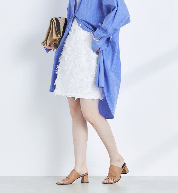 NOLLEY'S「【KIRYU】フェザーカットジャガードビスチェ兼ミニスカート」|スカート|オフホワイト