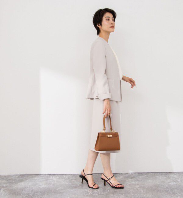 NOLLEY'S sophi「《セットアップ対応》ウォッシャブル撥水ダブルクロスサイドスリットスカート」|タイト|