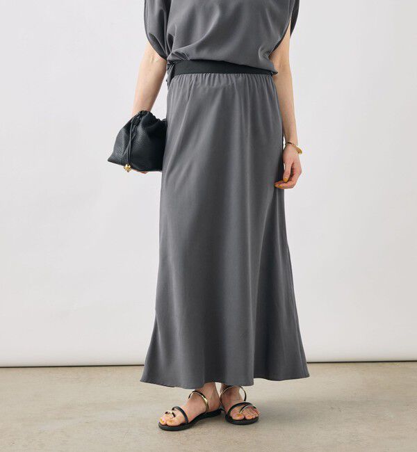 NOLLEY'S「【WEB＆一部店舗限定】《セットアップ対応》ウォッシャブルサンドウォッシュナロスカート」|スカート|チャコールグレー