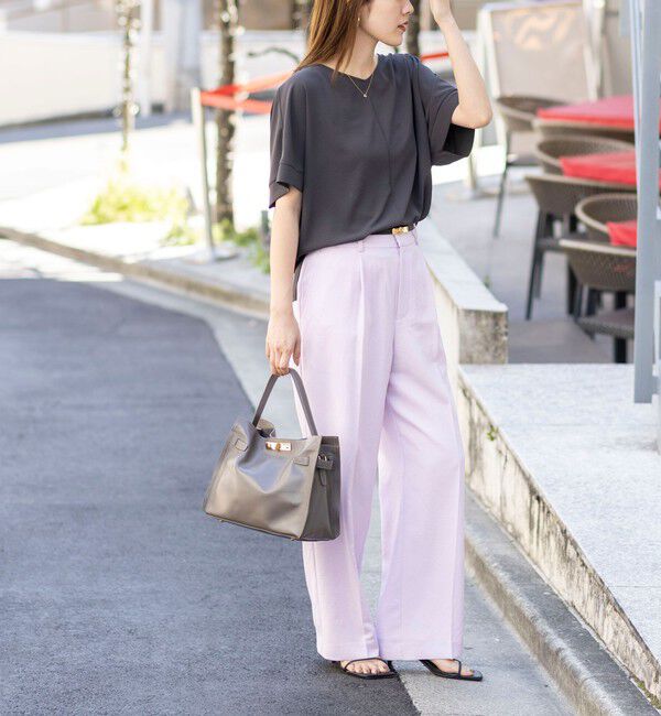 NOLLEY'S「《セットアップ対応》ウォッシャブルストレッチツイル愛されセミワイドパンツ」|その他|