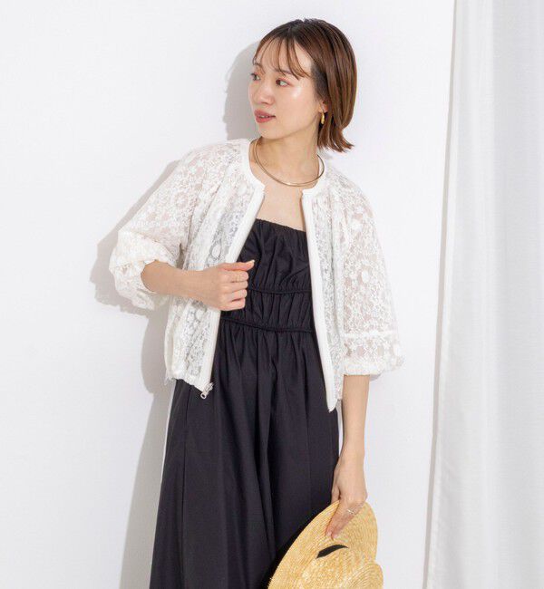 NOLLEY'S「【MARILYN MOON/マリリーンムーン】reversible sheer lace blouson」|ブルゾン・スタジャン|