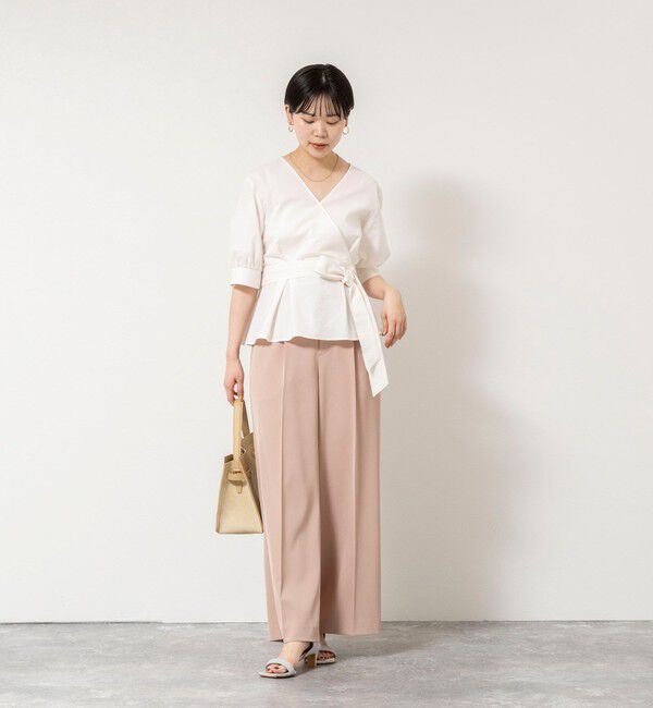 NOLLEY'S sophi「ウォッシャブルサッカーベルト付ペプラムブラウス」|シャツ・ブラウス|