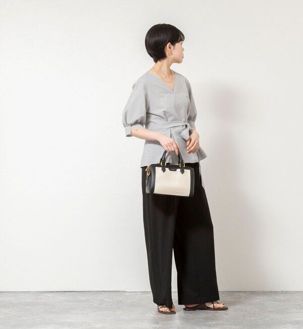 NOLLEY'S sophi「ウォッシャブルサッカーベルト付ペプラムブラウス」|シャツ・ブラウス|