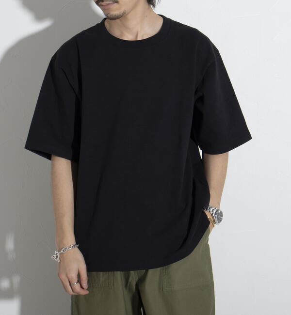 GLOSTER「【GLOSTER/グロスター】ヘビーウェイトスラブＴシャツ ビッグシルエット/マックスウェイト」|Tシャツ・カットソー|ブラック