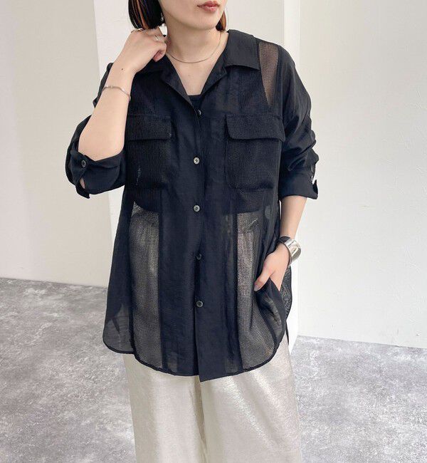 fredy emue「メッシュ切替シャツ」|シャツ・ブラウス|