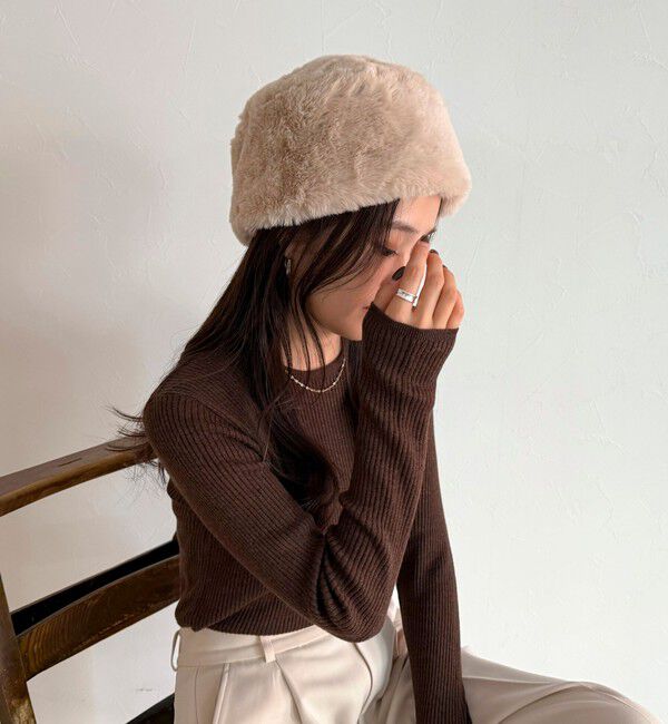 fredy emue「【CASSELINI/キャセリーニ】ファーロシア帽」|ハット|ベージュ